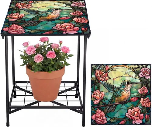 Outdoor Side Table 2-Tier Stor