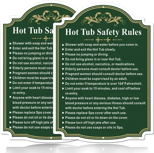 Hot Tub Safety Rules Sign 2 Pa