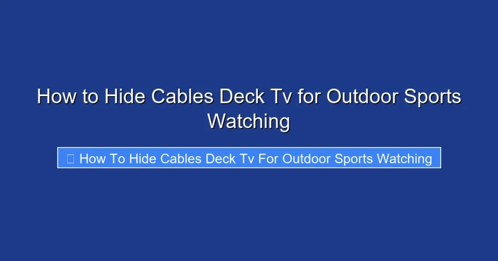 How to Hide Cables Deck Tv for Outdoor Sports Watching