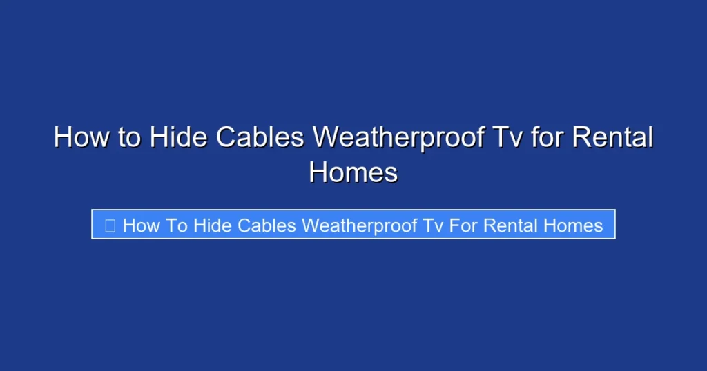 How to Hide Cables Weatherproof Tv for Rental Homes